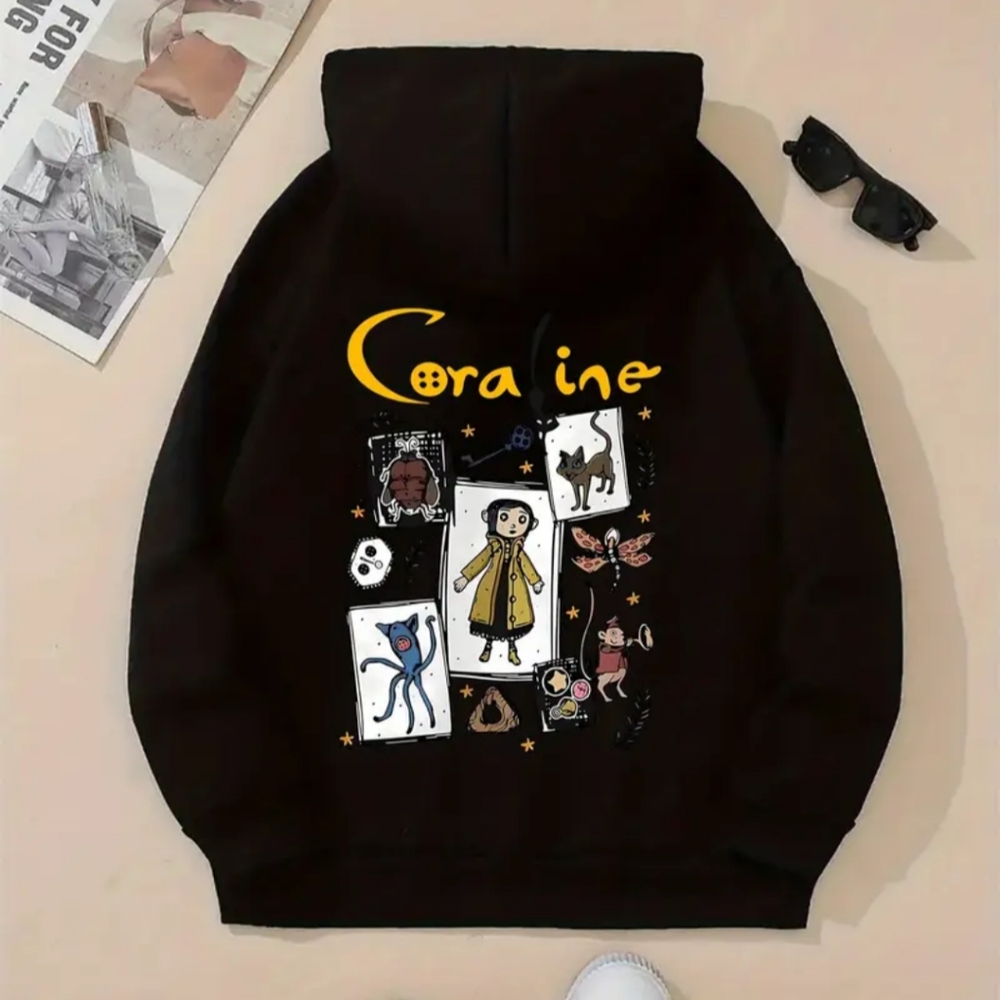Coraline Black Hoodie Sweatshirt